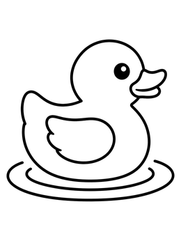 Free printable Cute Floating Rubber Duck coloring page