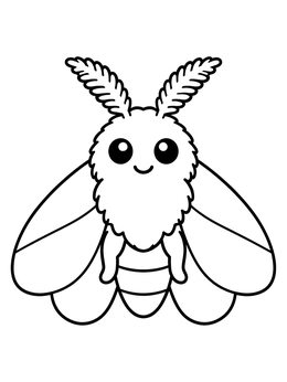 Free printable Cute Fluffy Moth coloring page