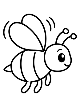 Free printable Cute Flying Cartoon Bumblebee coloring page