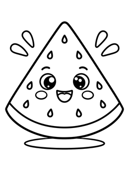 Free printable Cheerful Watermelon Slice coloring page