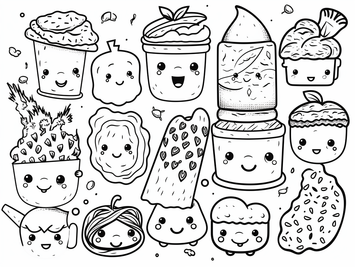 Cute Food Coloring Sheet To Download - Coloring Page