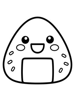 Free printable Happy Little Onigiri Rice Ball coloring page