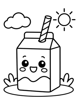 Free printable Happy Milk Carton In The Sun coloring page