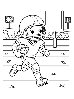 Free printable Cute Football Player On Field coloring page