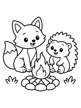 Free printable Fox And Hedgehog By Campfire coloring page