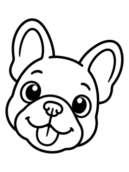 Free printable Cute French Bulldog Puppy Face coloring page