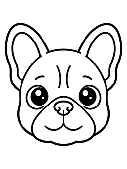 Free printable Cute French Bulldog Puppy Face coloring page