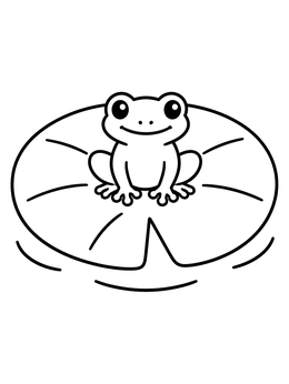 Free printable Cute Frog On A Lily Pad coloring page