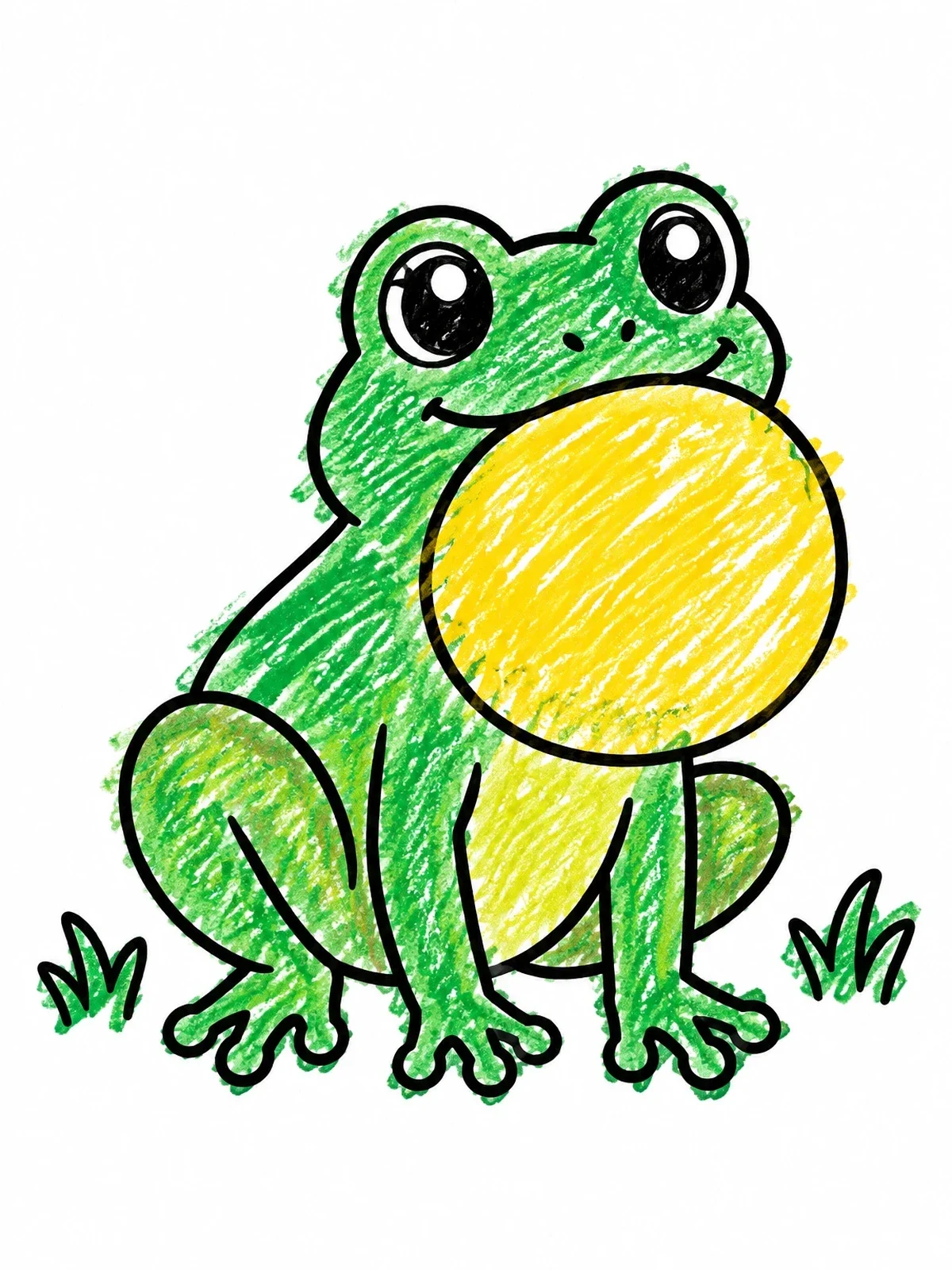 Colored example of the Cute Frog Puffing Throat Sac coloring page
