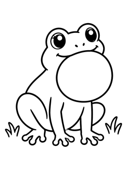 Free printable Cute Frog Puffing Throat Sac coloring page