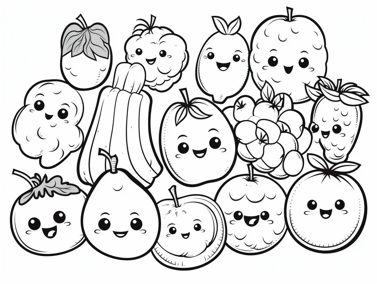 Fruit And Vegetable Coloring Page Free Printable Fruit And Vegetable Coloring Page Free Printable