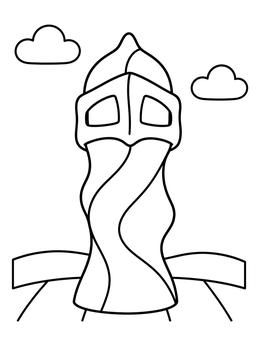 Free printable Cute Gaudi Rooftop Chimney coloring page