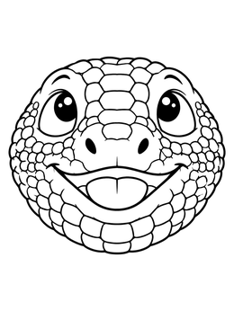Free printable Cute Gila Monster Smiling Face coloring page