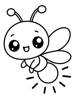 Free printable Cute Glowing Firefly coloring page
