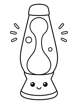 Free printable Cute Glowing Lava Lamp coloring page