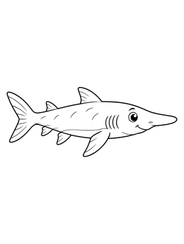 Free printable Cute Goblin Shark Swimming coloring page