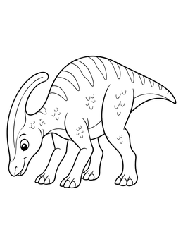 Free printable Cute Grazing Parasaurolophus Dinosaur coloring page