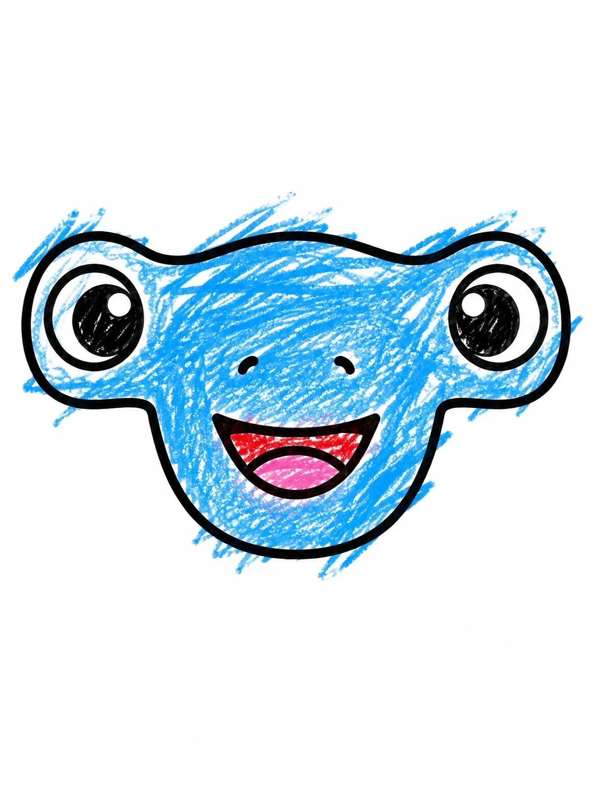 Colored example of the Cute Hammerhead Shark Face coloring page
