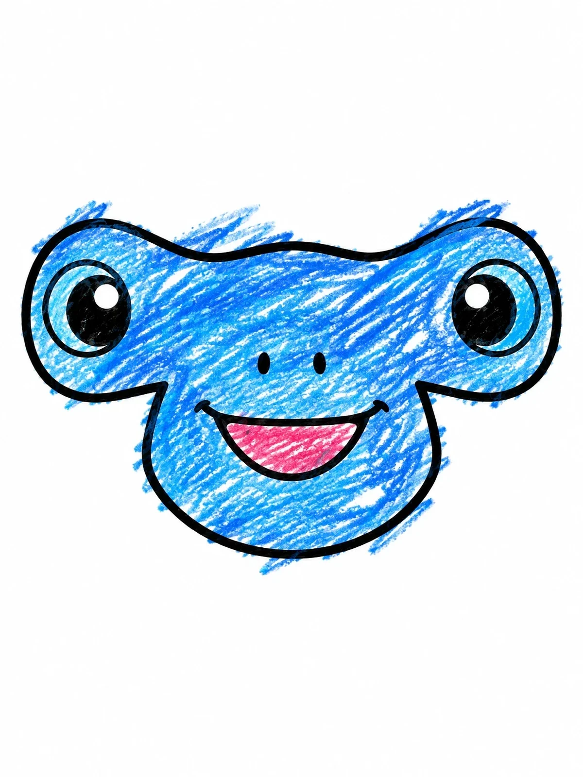 Colored example of the Cute Hammerhead Shark Face coloring page