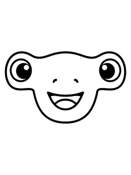 Free printable Cute Hammerhead Shark Face coloring page