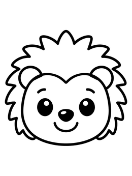 Free printable Cute Hedgehog Face coloring page