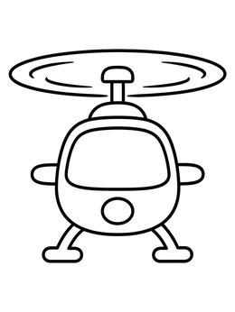 Free printable Cute Helicopter Front View coloring page