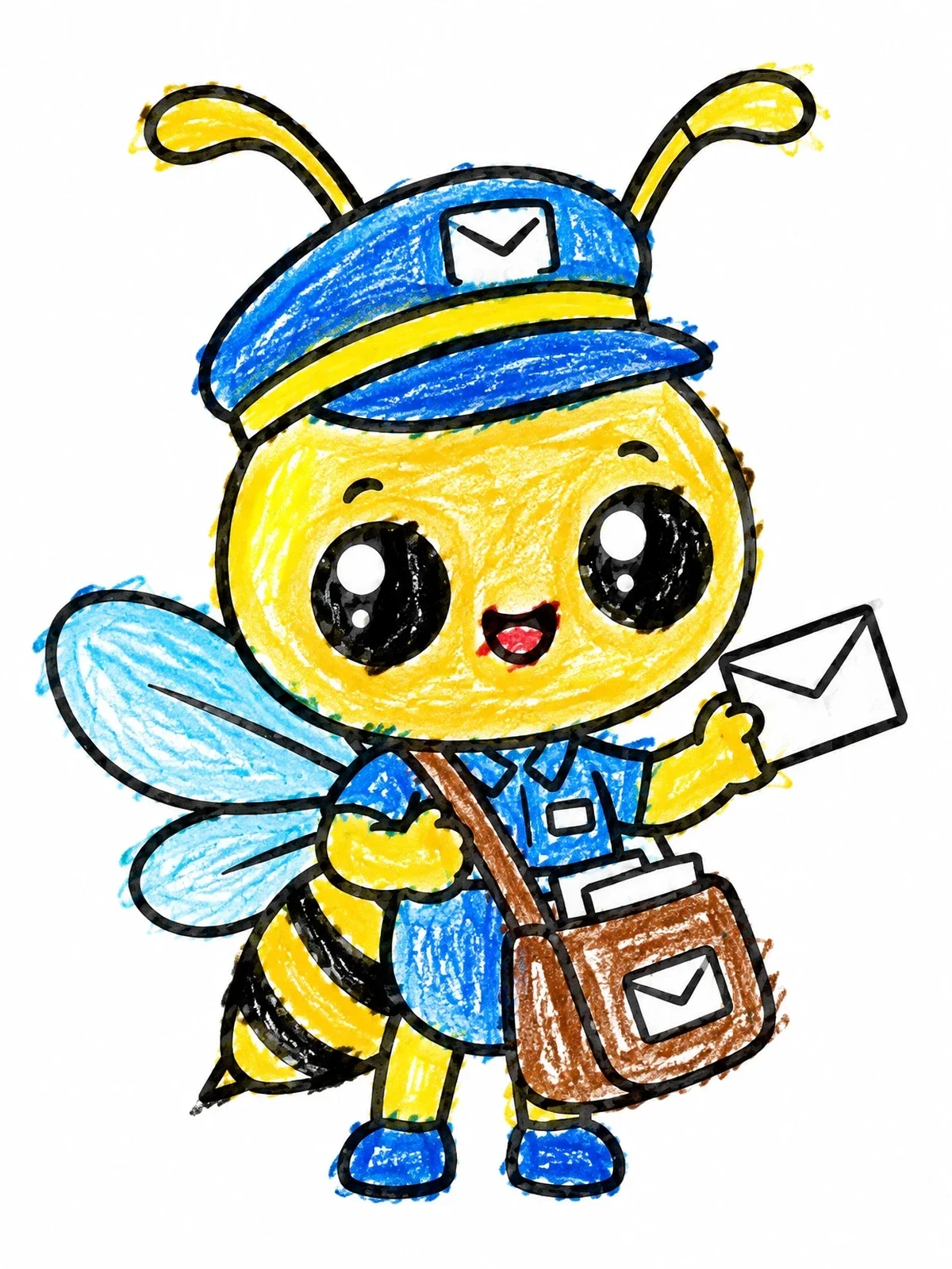 Colored example of the Friendly Hornet Mail Carrier coloring page
