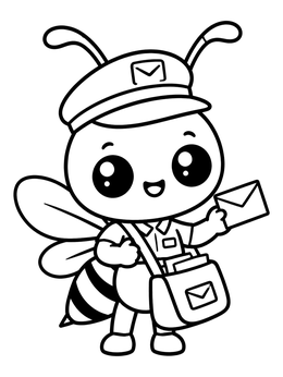 Free printable Friendly Hornet Mail Carrier coloring page