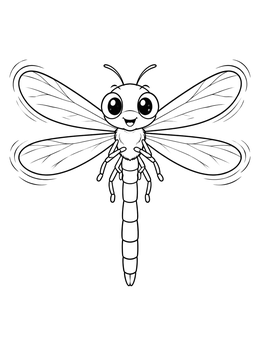 Free printable Cute Hovering Dragonfly In Flight coloring page