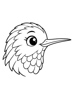 Free printable Cute Hummingbird Head Profile coloring page