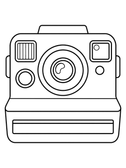 Free printable Cute Instant Print Camera coloring page