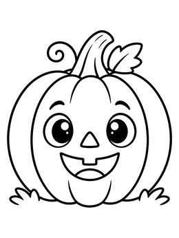 Free printable Cheerful Jack O' Lantern With Leaf coloring page