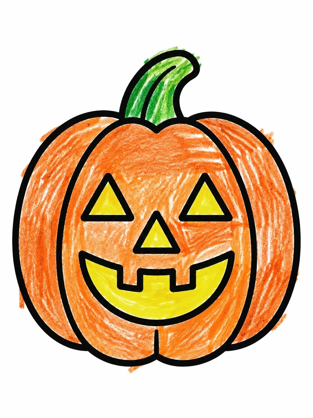 Colored example of the Classic Smiling Jack O' Lantern coloring page