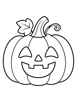 Free printable Happy Carved Halloween Pumpkin coloring page