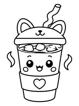 A cute cup with marshmallows on this hot cocoa coloring page.