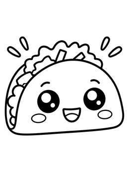 Cute Kawaii Smiling Taco