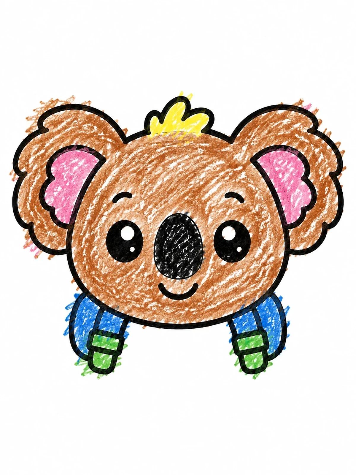 Colored example of the Cute Koala With Little Backpack coloring page