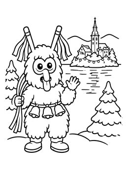 Free printable Cute Kurent By Lake Bled coloring page