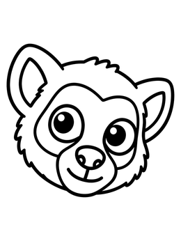 Free printable Cute Lemur Face Portrait coloring page