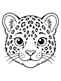 Free printable Cute Leopard Cub Face coloring page