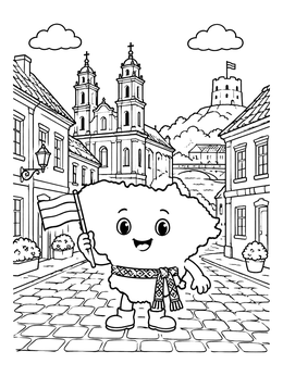 Free printable Cute Lithuania Mascot In Vilnius coloring page