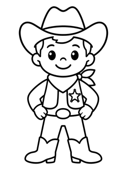 Free printable Cute Little Cartoon Sheriff coloring page