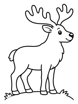 Free printable Cute Little Elk On A Hill coloring page