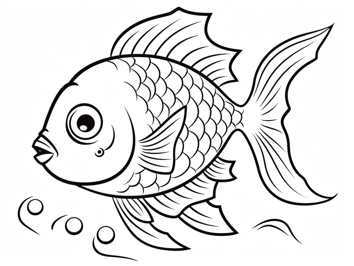 Cute Little Fish Coloring Page - Coloring Page