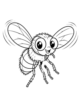 Free printable Cute Little Fly Hovering In Air coloring page