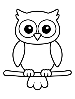 Free printable Cute Little Owl On A Branch coloring page