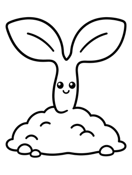 Free printable Cute Little Sprout In Soil coloring page