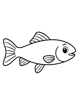 Free printable Cute Little Swimming Salmon coloring page