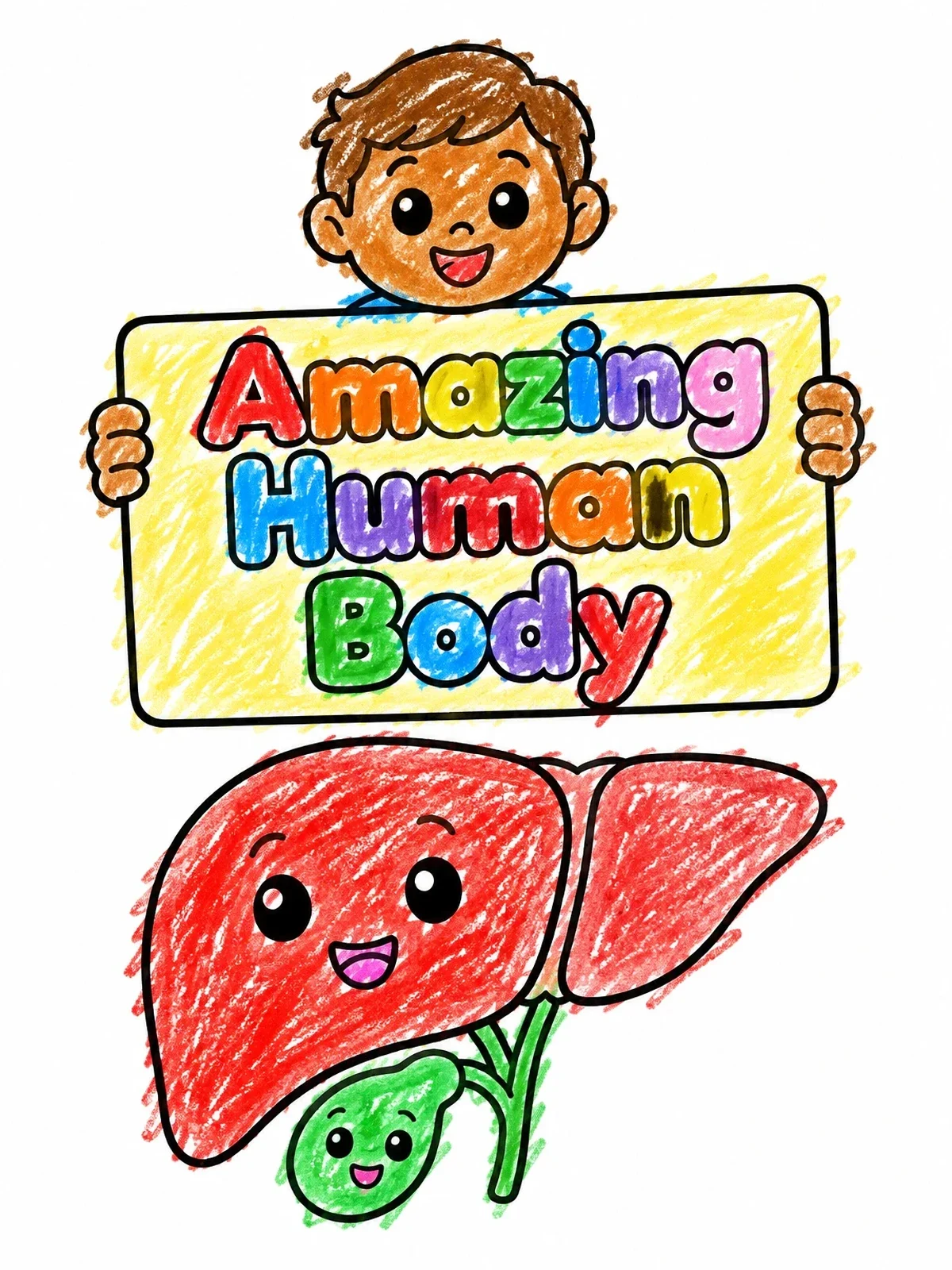 Colored example of the Cute Liver And Gallbladder Anatomy coloring page