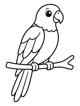 Free printable Cute Lorikeet On A Branch coloring page